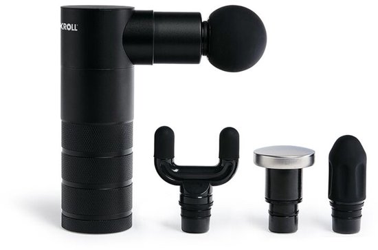 Blackroll Fascia Gun Massagepistool Zwart met 4 Opzetstukken - Blackroll - €153,41