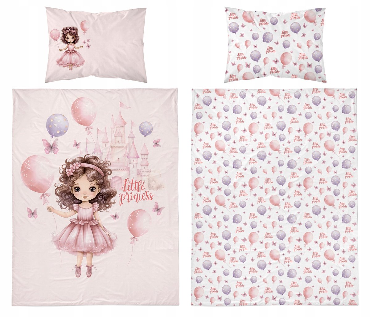 Kinderbeddengoed 2-delig Katoen 135x100 Prinses Lichtroze