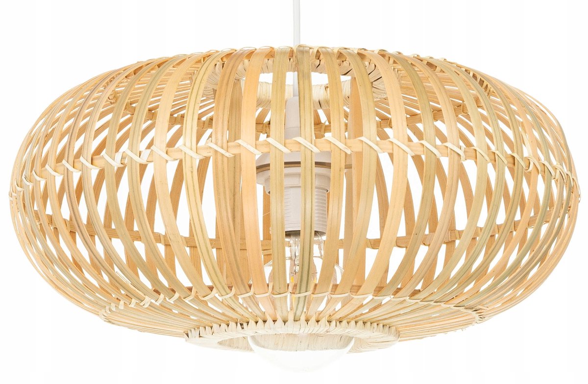 Bamboe hanglamp Boho wit 38cm TH08 - Natuurlijk design