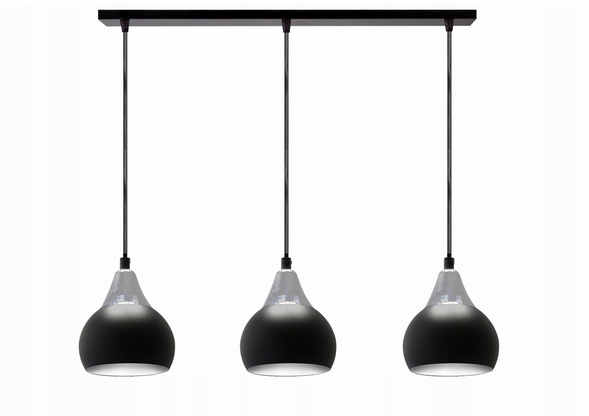 Hanglamp Pretty Chroom Zwart Metaal E27 3x60W