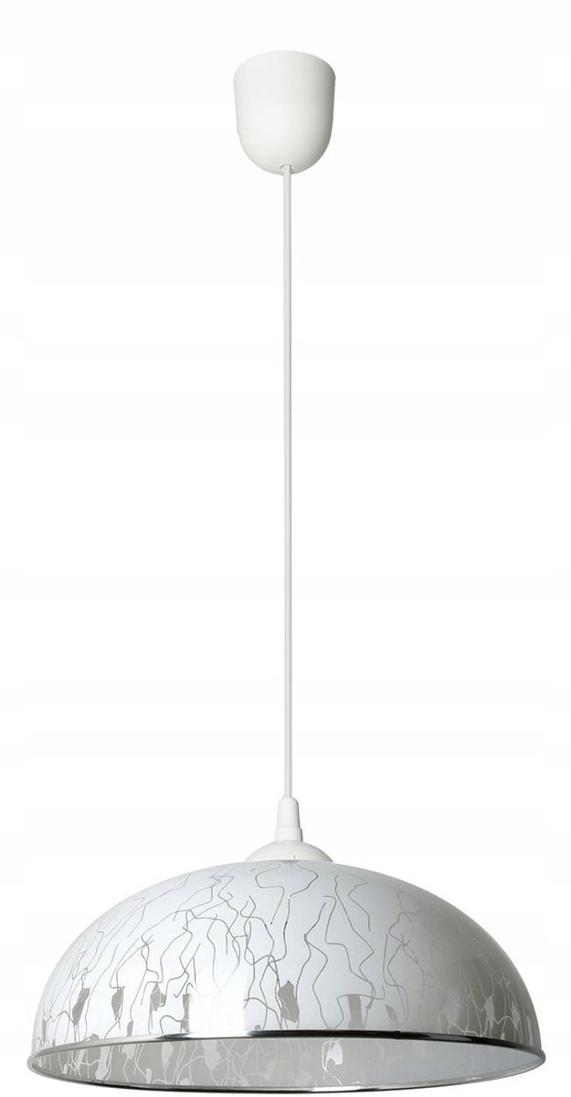 Anja E Hanglamp E27 Grote Kap 38cm Wit/Chroom Design