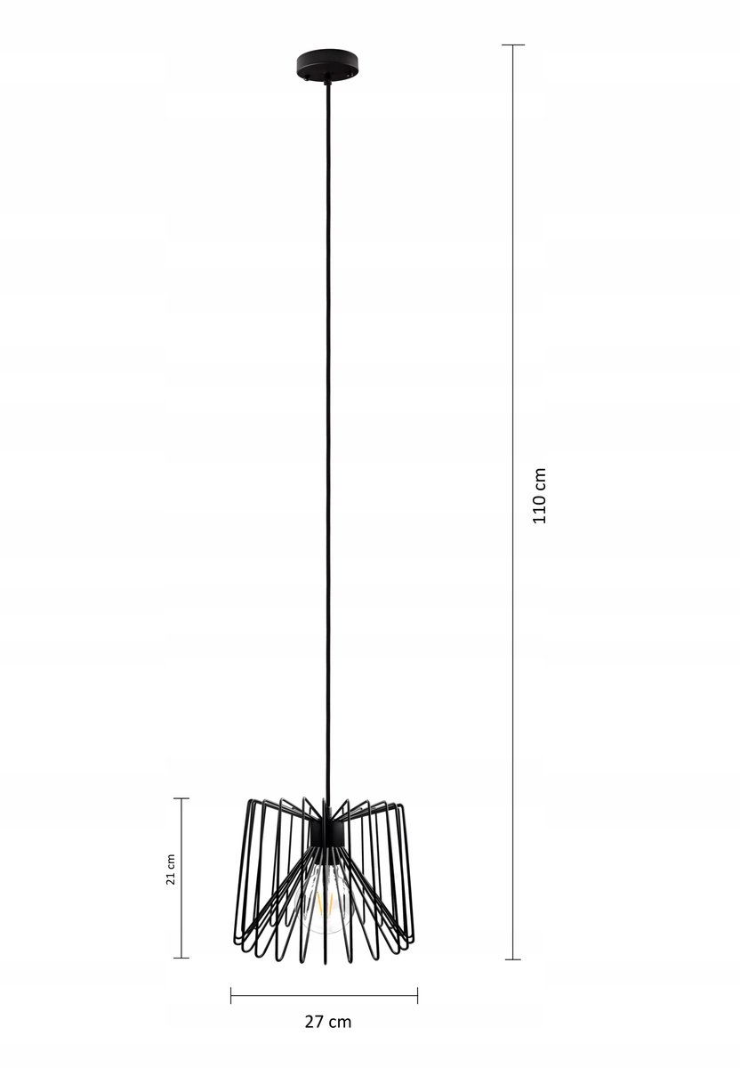 NESKA zwarte metalen hanglamp, industriële loftstijl