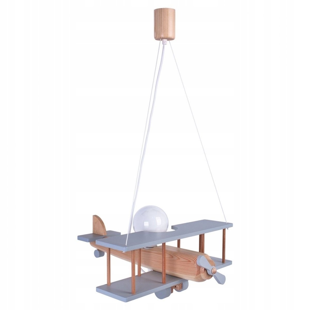 Houten Vliegtuig Lamp - Kinderkamer Plafondlamp E27
