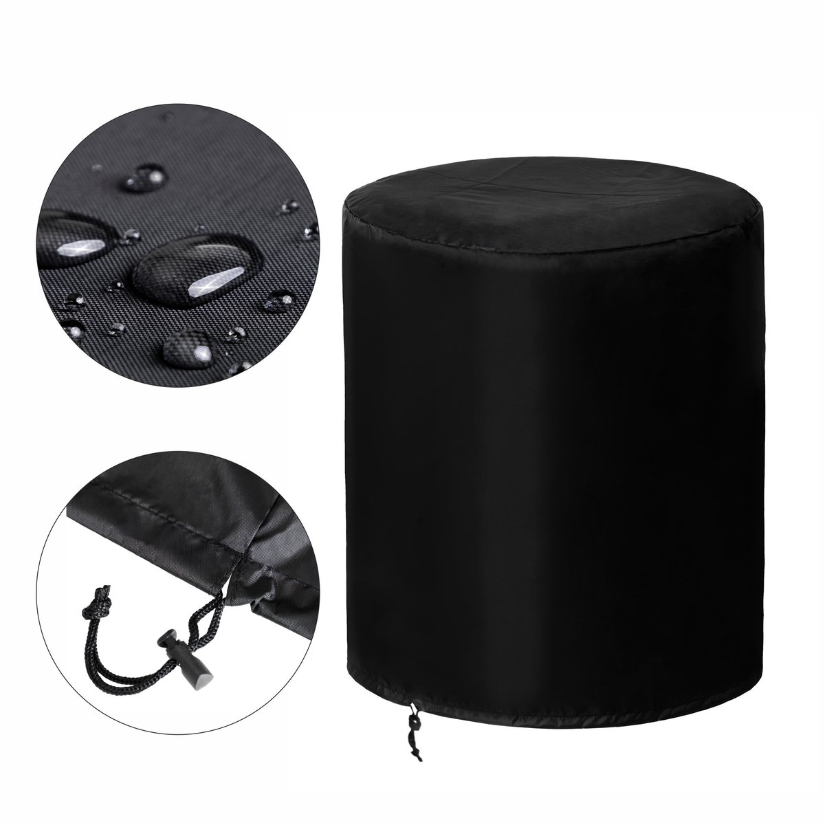 Waterdichte Grillhoes Rond BBQ - Ø70cm x 80cm - Zwart