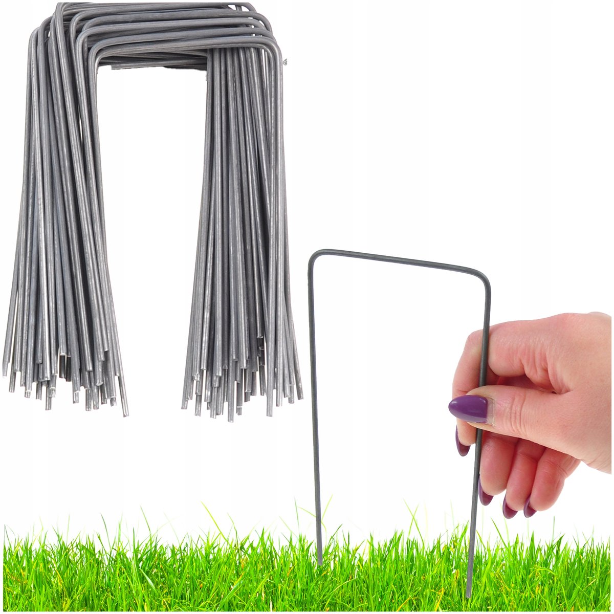 100x Stevige U-Haken voor Agradoek, 15cm - Tuin & Agrarisch