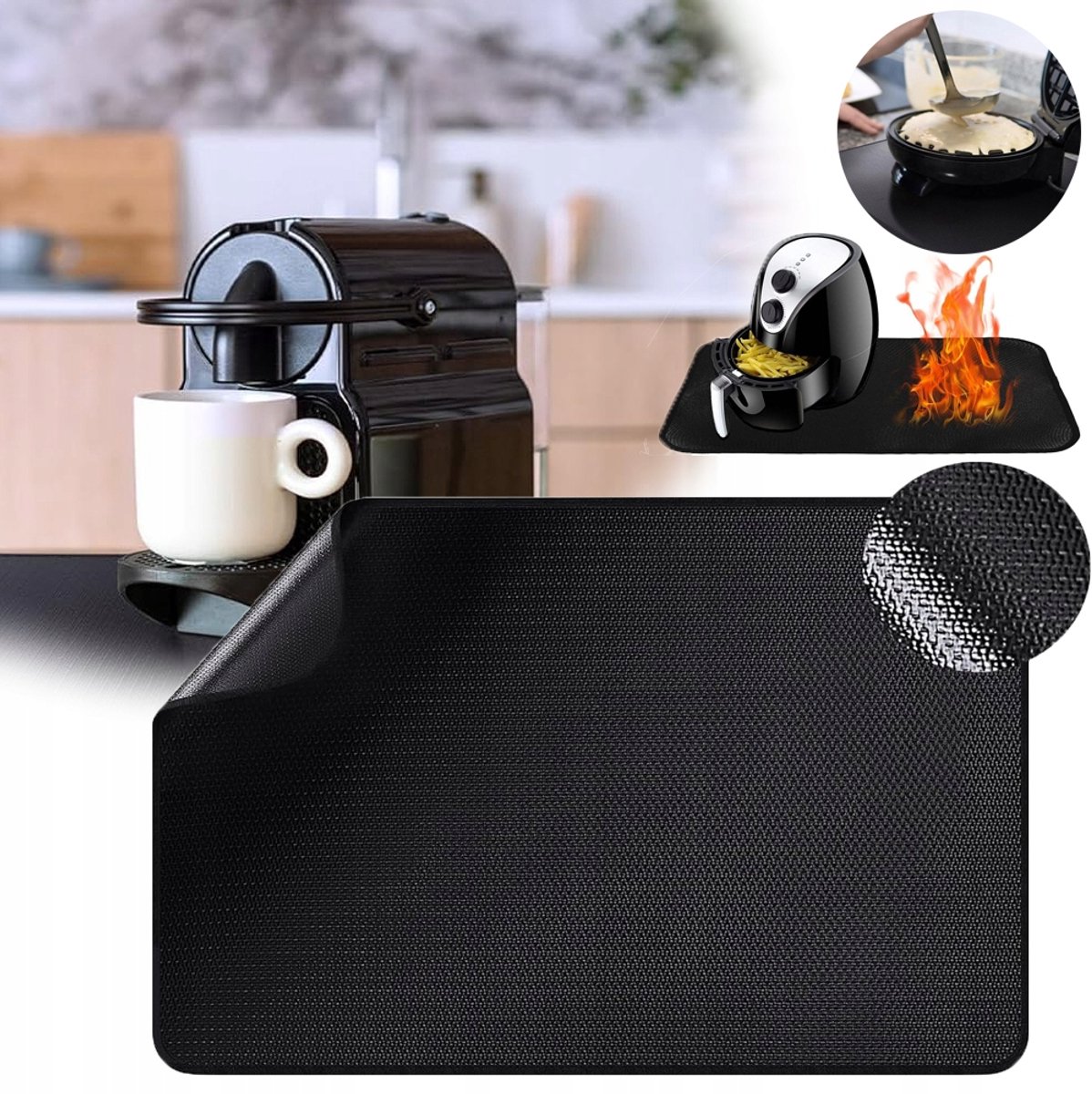 Hittebestendige mat voor airfryer en werkblad, 60x40cm