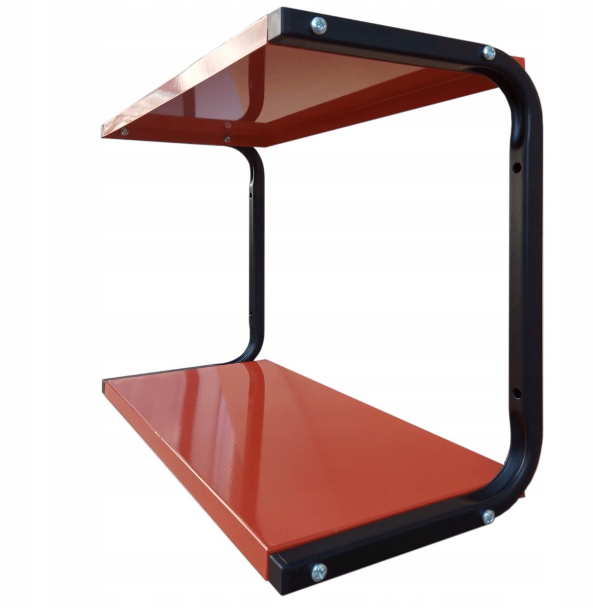 Dubbele metalen wandplank rood-zwart PG2MCR - 55 cm