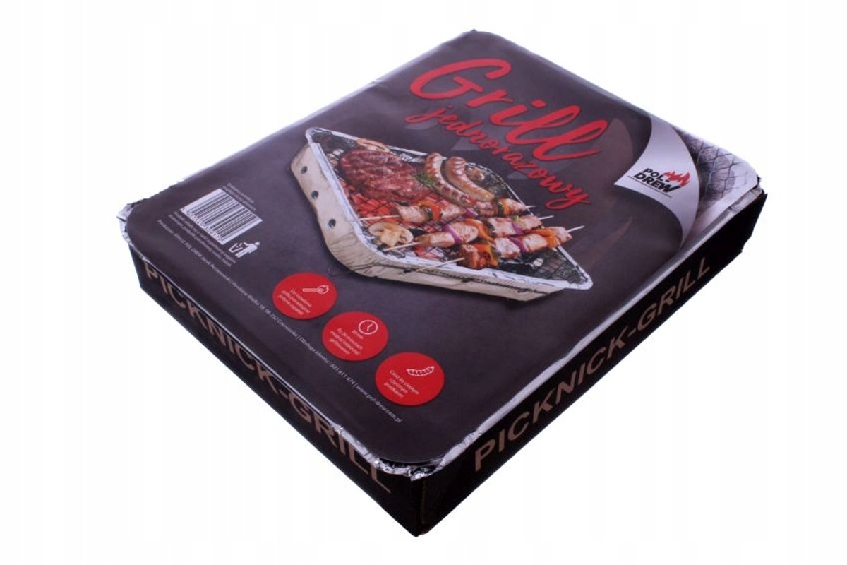 Wegwerp Grill Set - Draagbaar, Compleet met Houtskool & Rooster