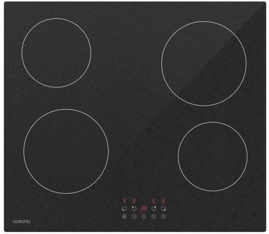 Plaque de cuisson vitrocéramique - OCEANIC - 4 feux - Zwart