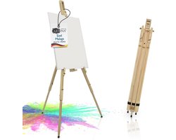 Artina Schildersezel Dennen Hout 80 x 96 x 180cm - Lichtgewicht Veldezel Draagbaar en Extreem Stabiel - voor Schildersdoeken tot 110cm - Malaga