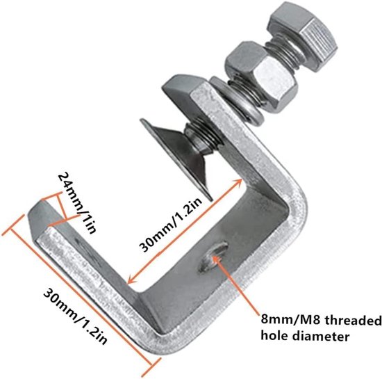 4 Stks C Klem Set 8 Inch Heavy Duty G-Klemmen Automotive en Hout Werkklemmen met 8 Inch Kaak Opening Schuifbare Voor DIY Timmerwerk Houtbewerking Lassen en Bouwen (8 Inch, 4 Stks