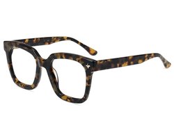 Firmoo Bril met blauwlichtfilter, voor dames en heren, oversized vierkant frame, computerbril, ontspiegeld, blauw licht, uv-veiligheidsbril voor beeldschermen, acetaat
