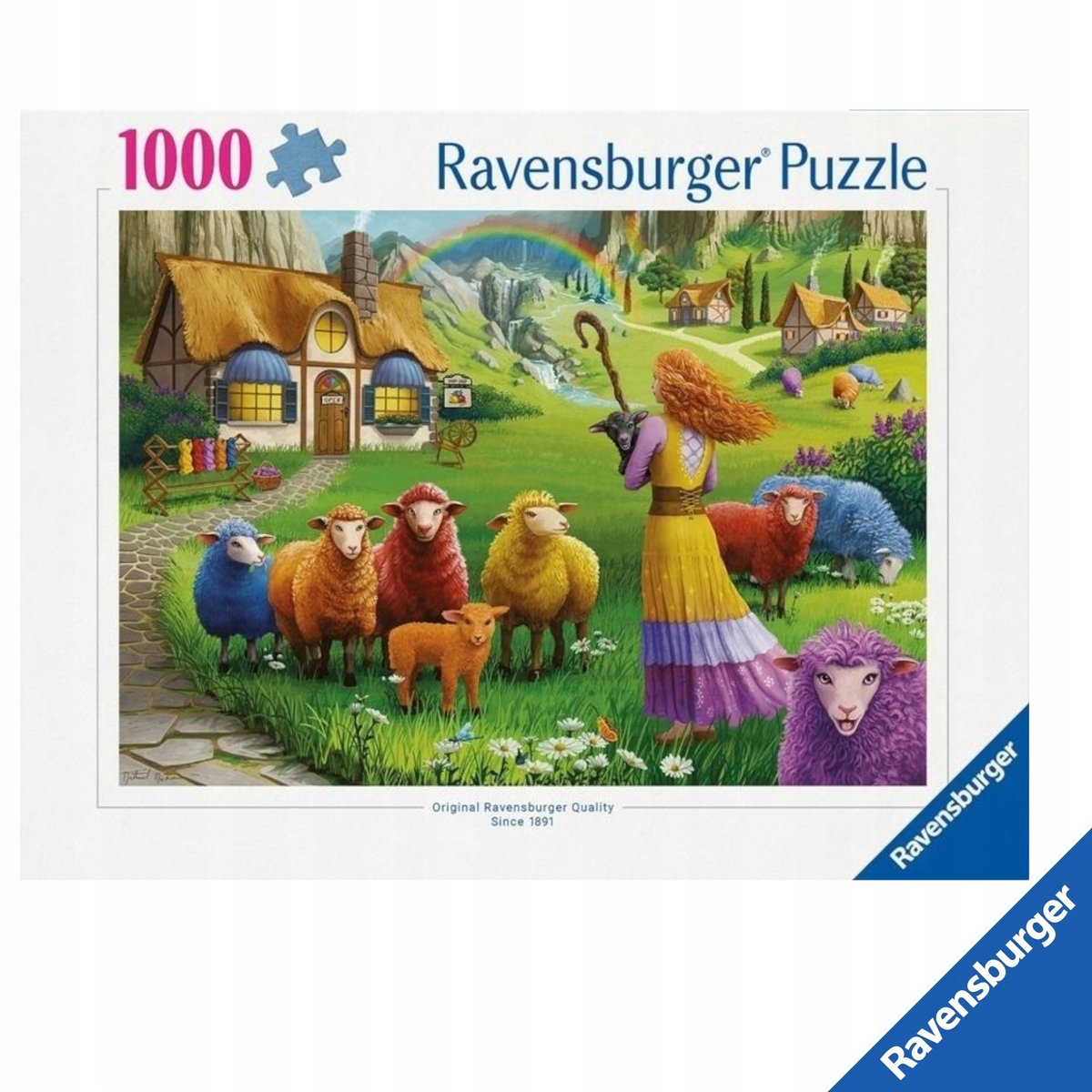 Ravensburger XXL Puzzel 1000 Stukken - Kleurrijke Wol Schapen