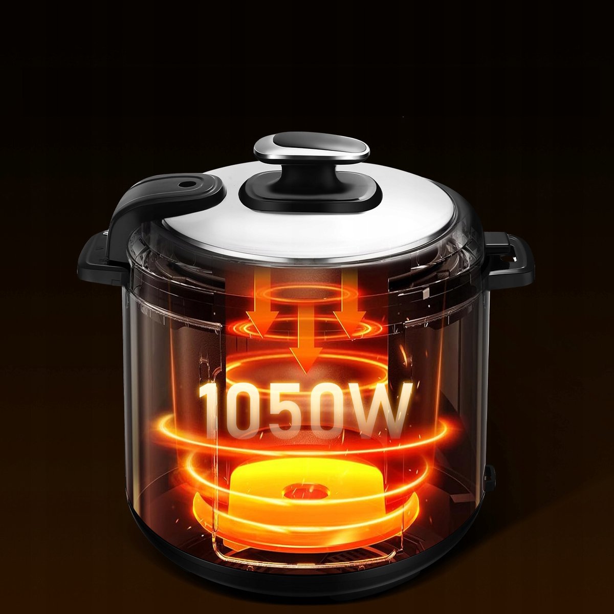 Multicooker 6L - Elektrische Snelkookpan & Slowcooker in 1 | 12-in-1 Functies: Stomen, Bakken, Rijst & Yoghurt Maken | Veiligheidsdeksel met Handvat – foto 3