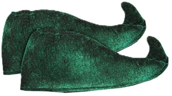 Kerstelf schoencovers/overtrekken groen voor volwassenen - Kerst elfen accessoires
