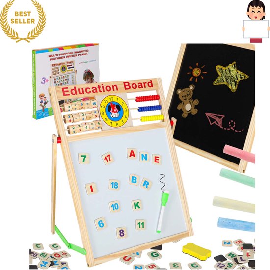 Houten tekenbord - Schoolbord - Speelbord - Whiteboard - Blackboard