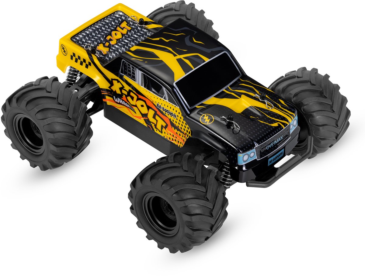 Overmax X-Jolt RC Auto – 20 km/u – Achterwielaandrijving, 2 Accu’s tot 30 min Rijtijd, Vering, Stootbumper, Offroad Banden, Plooibare Snelheidsregeling, Ergonomische Afstandsbediening – Racewagen voor Kinderen & Volwassenen - Bestuurbare Auto — afbeelding 3