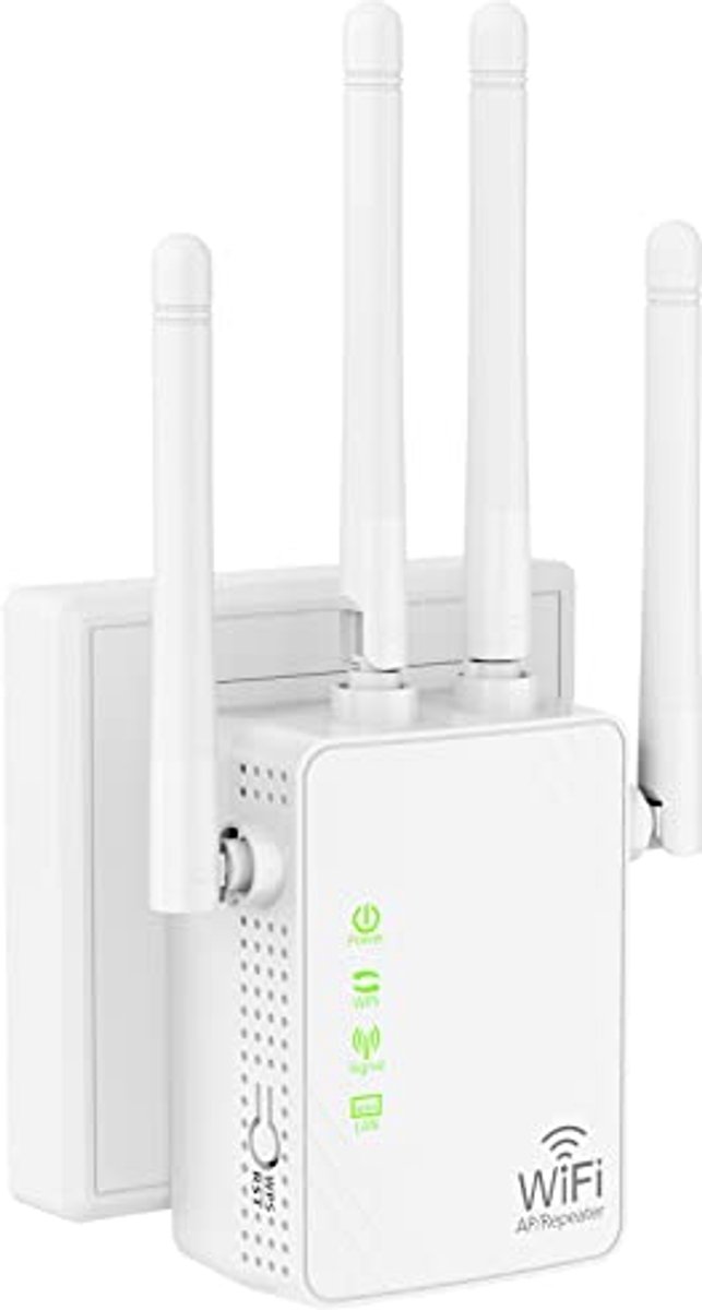 Draadloze extender-signaalversterker voor maximaal 5000 sq.ft en 55 apparaten, versterker met groot bereik en ethernet-aansluiting, toegangspunt, 1-knops-installatie, Alexa-compatibel