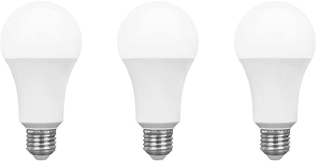 Spectrum LED Lamp A60 E27 - 20W - 230V - 2045 Lumen - 4000K Neutraal Wit - Ø60mm - Voor Plafondlamp, Tafellamp of Vloerlamp - 3 stuks