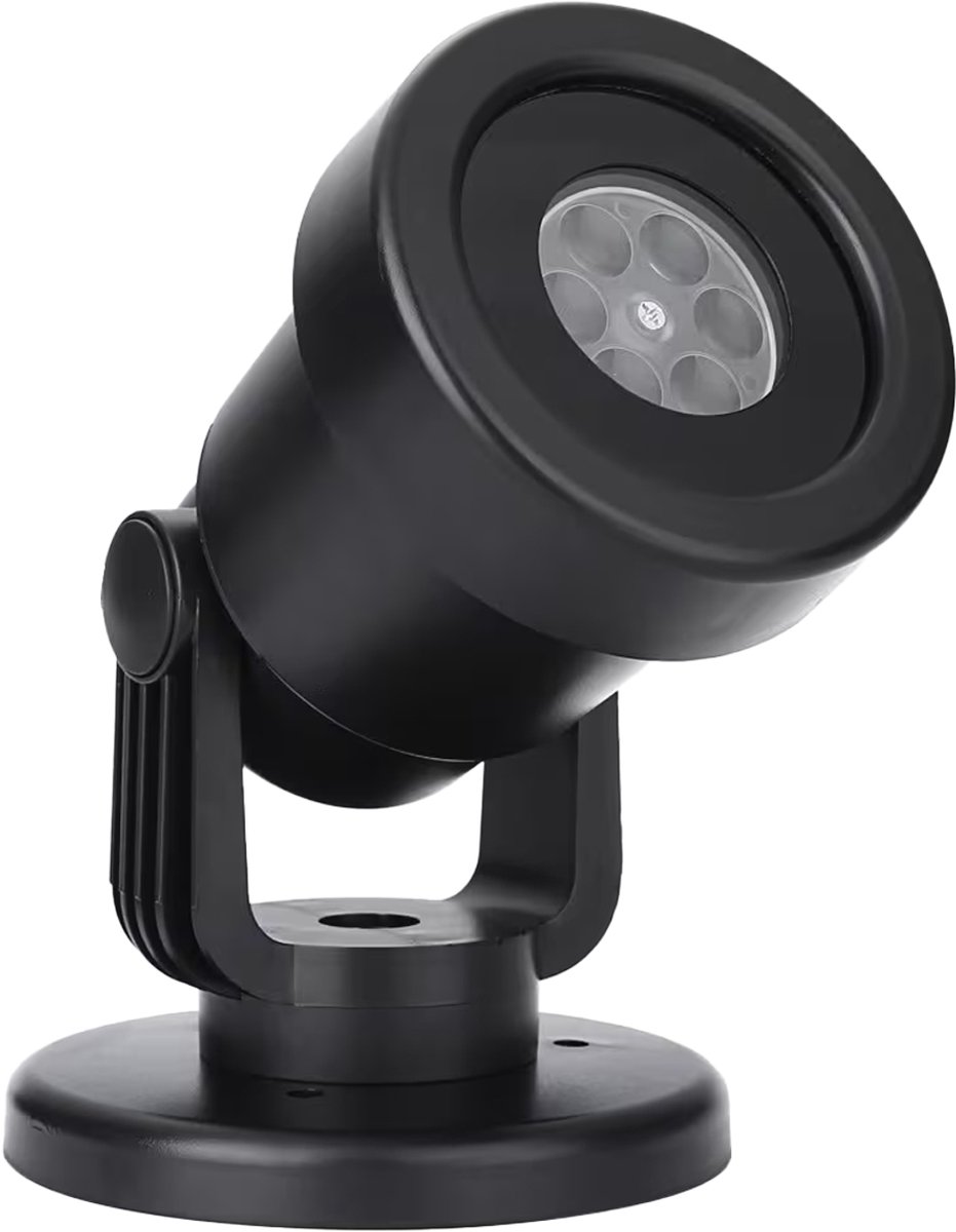 ENTAC LED Kerst Projector - 6W - Vast Sneeuwvlok Patroon - Voor Binnen & Buiten - IP44 - Gevel- & Muurverlichting - Projectie Lamp - Met Grondpin & Voet