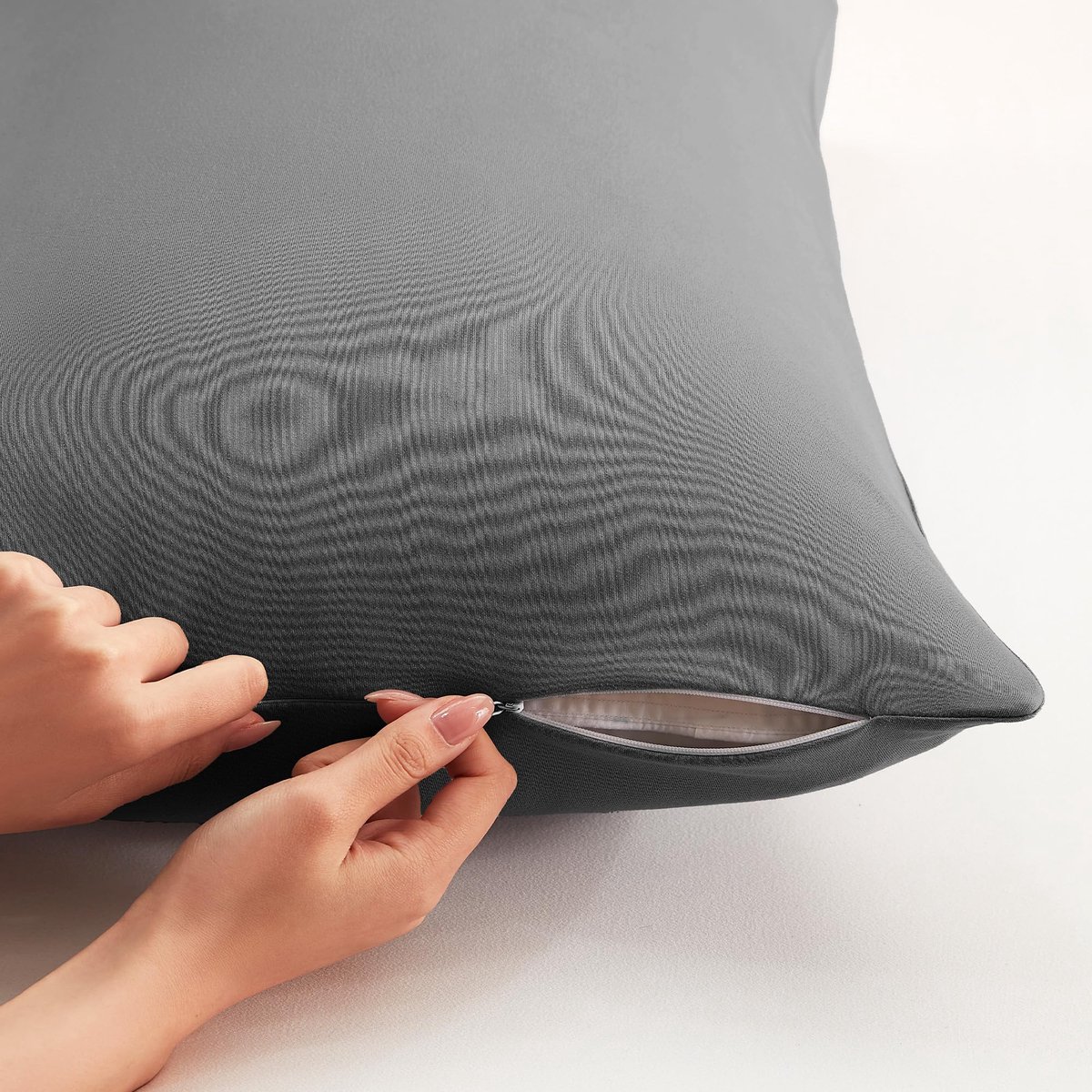 Ibenzoa Grijze ademende kussenslopen set van 2 voor ultiem slaapcomfort 40 x 40 cm grijs