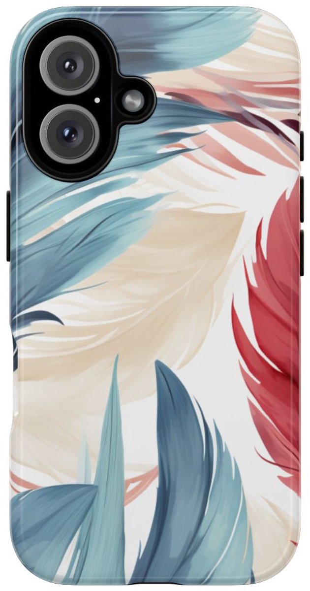 Blauw-Rood Verenpatroon – Telefoonhoesje Geschikt voor iPhone 16