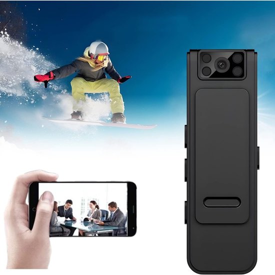 Mini-lichaamscamera, 4K Mini Body Camera Full HD 1080P 2 Inch IPS Touchscreen Nachtzicht Videorecorder Bewaker Politie Body Mini Cam voor wetshandhaving, levering (Color : 16G TF Card, Size : X