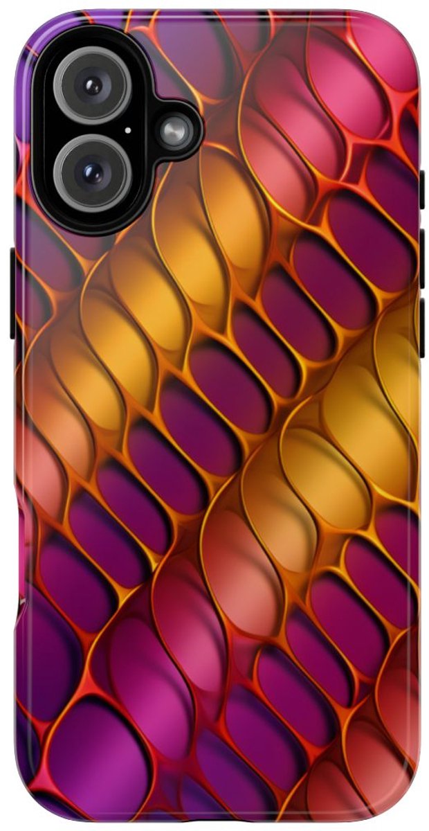 Levendig Abstract Metaalroosterpatroon – Telefoonhoesje Geschikt voor iPhone 16 Plus