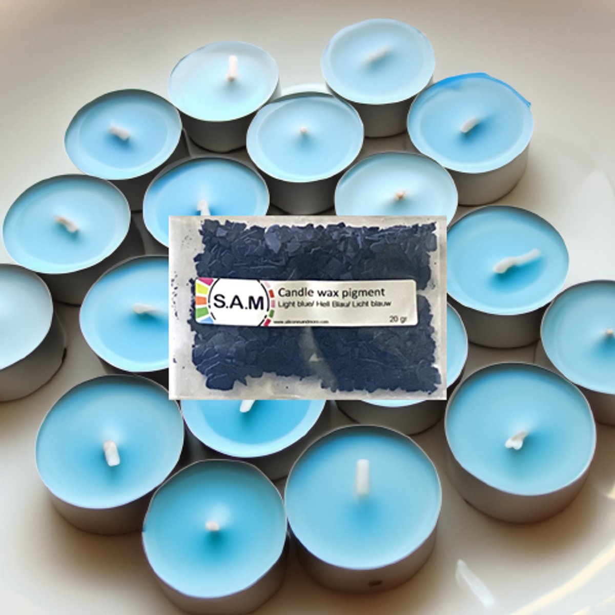 Paraffine Kleurstof - Candle Wax Pigment - Licht Blauw / 20 gram