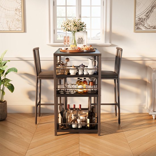 LafeuR Eetkamergroep eettafel met 4 stoelen, eetgroepen voor 4 personen, set van 4 eetkamerstoelen met tafel voor woonkamer, keuken, kantoor (witte tafel 2 zwarte en 2 grijze stoelen