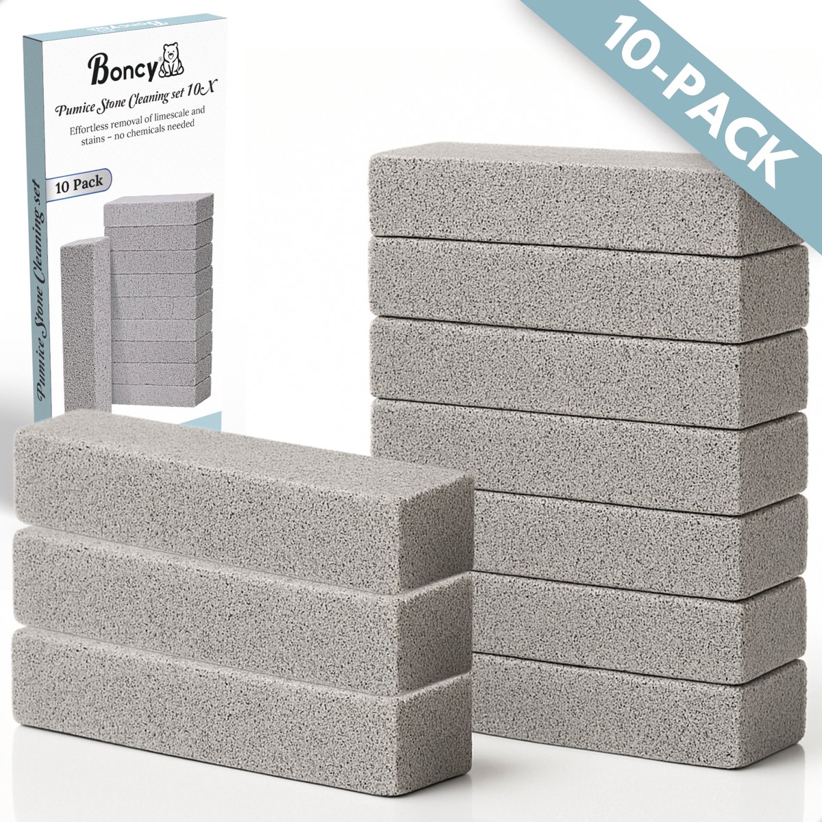 Boncy® Puimsteen voor wc - 10 Stuks WC-borstel Set - Schoonmaak Toilet - Poetssteen - Cleaningblock Cleaning block - Urinesteen verwijderaar voor urinoir