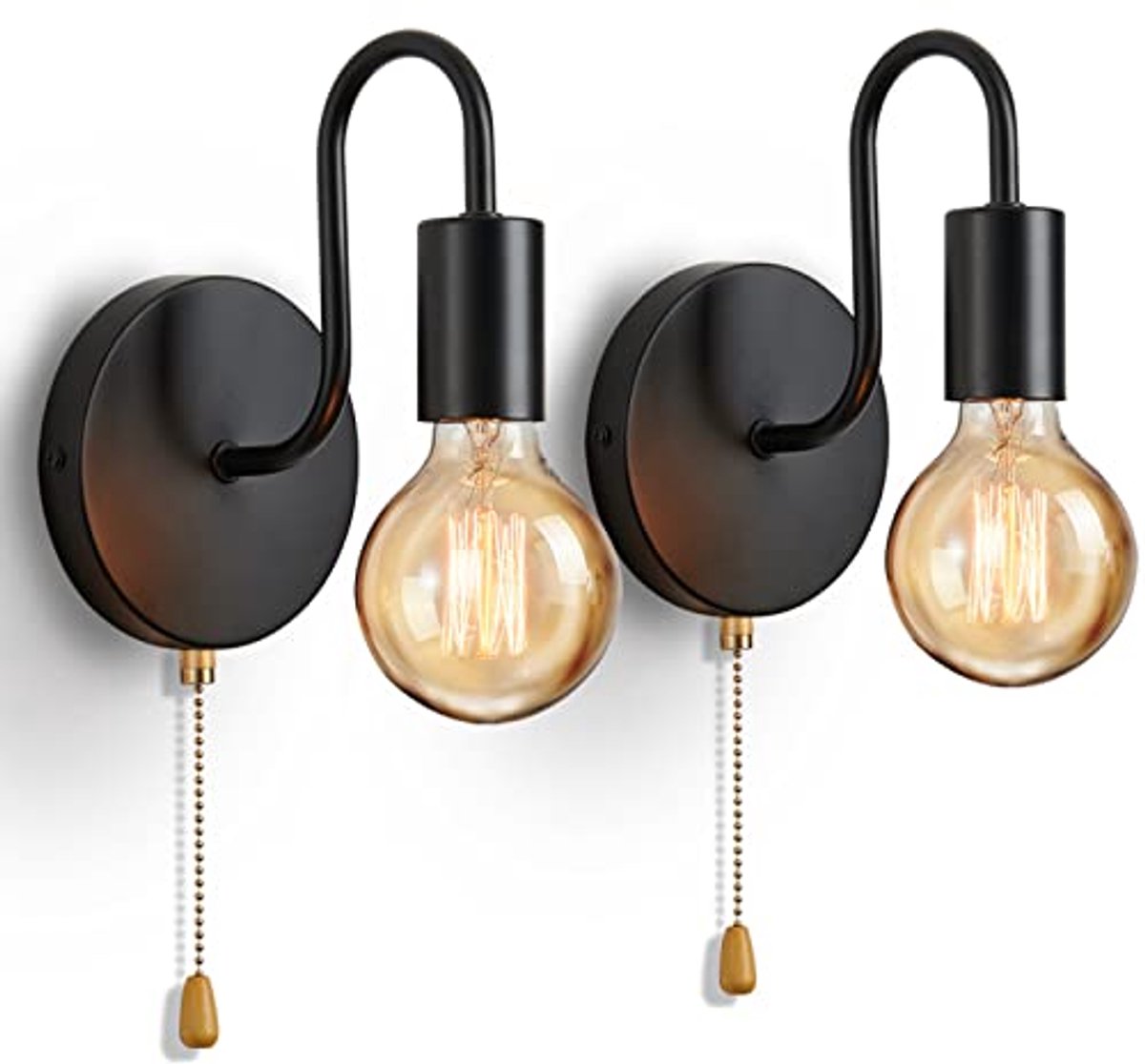 2st wandlamp met schakelaar - Vintage Industriële Lamp voor Slaapkamer en Woonkamer