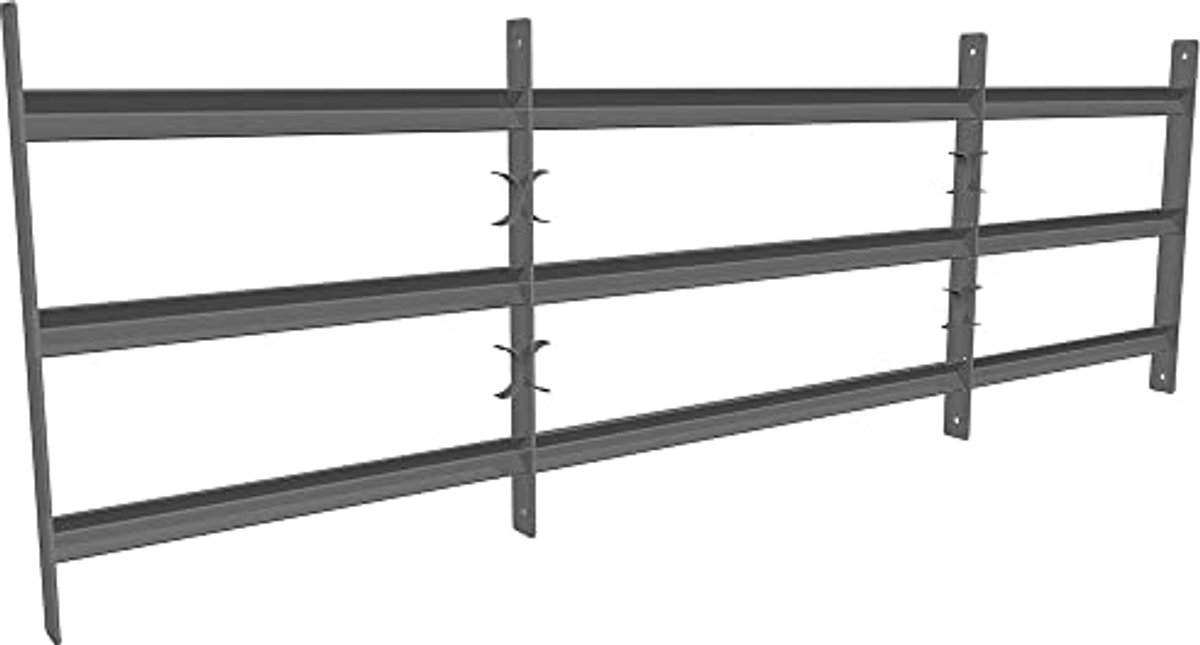 Vensterrooster Staal - Raambescherming Inbouw - Huisbeveiliging Versterken - Traploos Verstelbaar - 45x100-190cm - Zilver