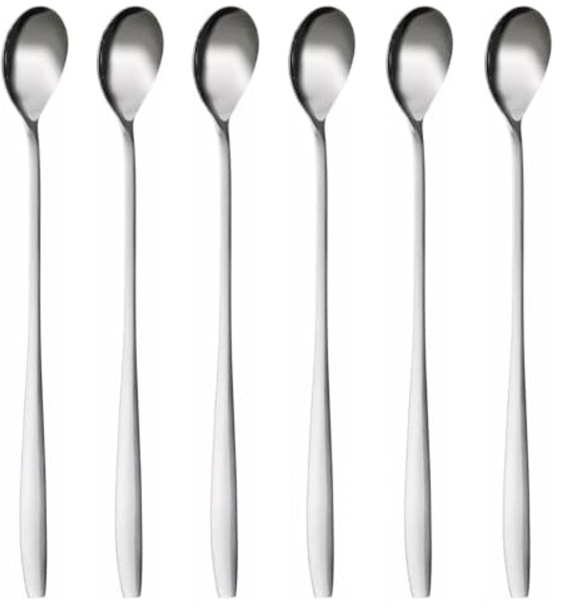 Lepels voor Longdrinks en Cocktails - 6-delige Set van 22 cm roestvrij staal