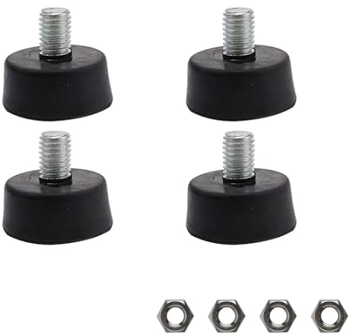 Verstelbare meubelpoten M10 - Rubber voet met schroeven voor tafels en stoelen - Set van 4
