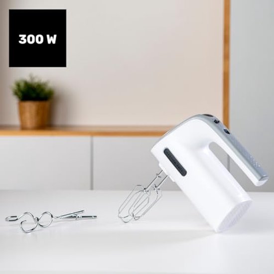 Gebakmixer 300 W met 5 snelheden en turbofunctie - Ideaal voor kneden en mixen — afbeelding 3