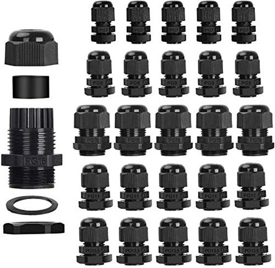 GTIWUNG 50 stuks kabelwartels waterdicht, M12 x 1,5 witte kabelwartels van kunststof, 3 mm - 6,5 mm kabelstekker verstelbaar, PG7 kabelwartels GTIWUNG 50 stuks kabelwartels waterdicht, M12 x 1,5 witte kabelwartels van kunststof, 3 mm - 6,5 mm kabelstekker verstelbaar, PG7 kabelwartels