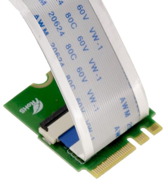 Accessoire réseau Kalea-Informatique Adaptateur riser PCIe x4 vers miniPCIe avec nappe blindée