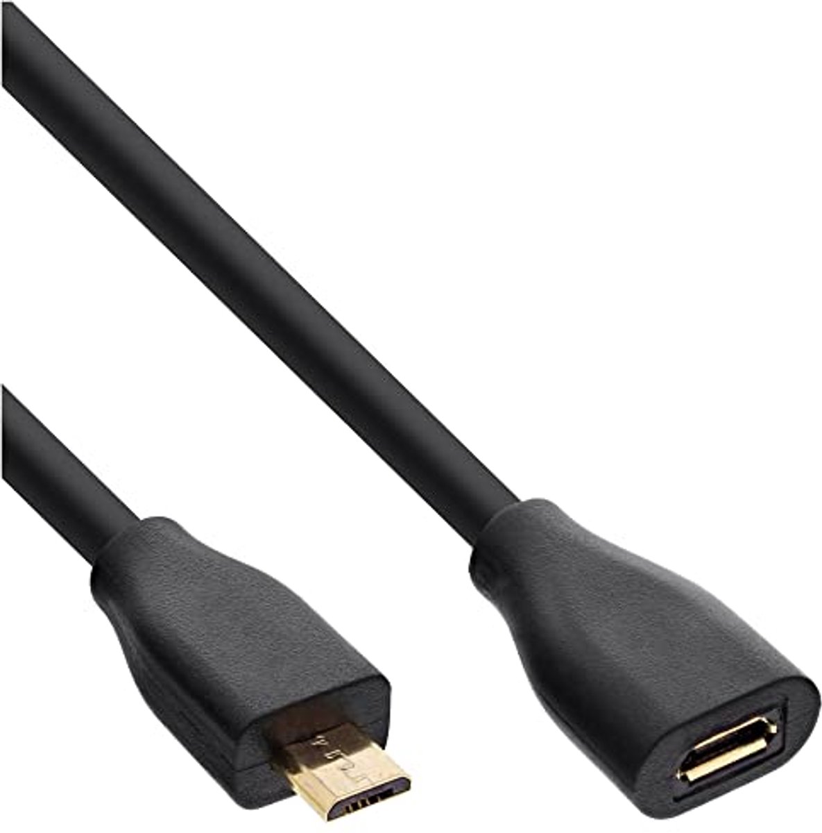 Micro-USB verlenging 1,5 m - USB 2.0 Micro-B stekker naar bus met vergulde contacten