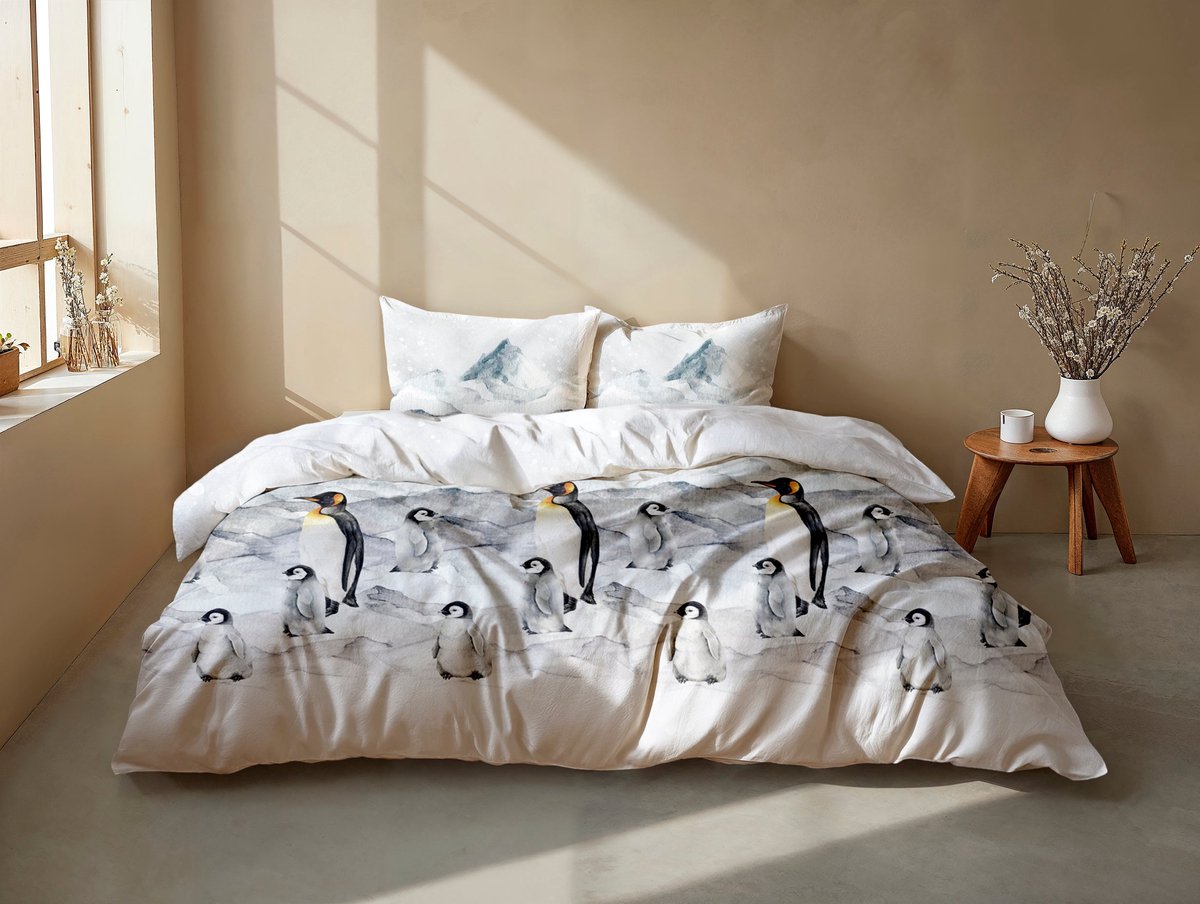 Zohome Frostine Dekbedovertrek - Multi - Lits-jumeaux - Dekbedhoes van 100% Katoen-Flanel - Dieren - 240x220 + 2 slopen 60/70 cm - AW25