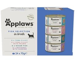 Natuurlijke Nat Kattenvoeding Multipack Vis in Bouillon 70g (24 x 70g)