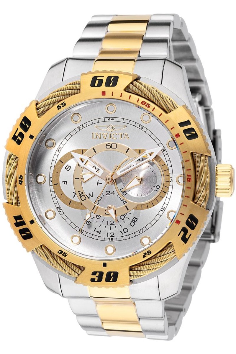 Invicta Speedway 45751 Heren Horloge - Waterdicht - Analoog - Quartz Uurwerk - Roestvrij Staal met zilveren Wijzerplaat - 50mm