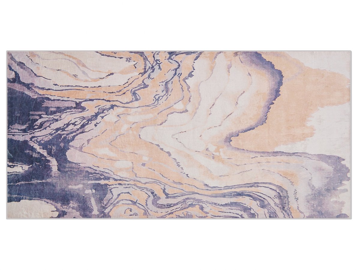Beliani GEBZE - Laagpolig vloerkleed - Lichtgrijs - 80 x 150 cm - Polyester Meerkleurig