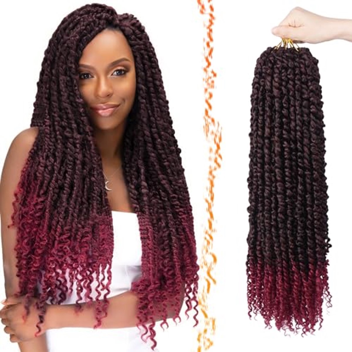 Pre-twisted Passion Twist Haar 30 cm - 8 Verpakkingen Krullend Synthetisch Vlecht Haar