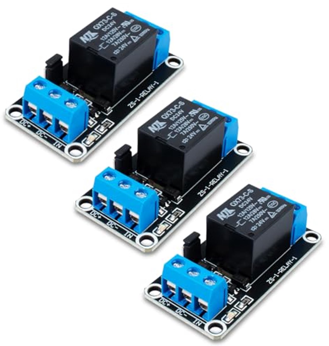 3pcs DC 24V relaismodule met optocoupler - Schakelmodule voor microcontrollers