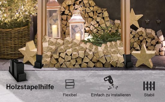 TecTake Stapelen hulp voor brandhout kachel hout log opslag rack | gegalvaniseerd staal | - verschillende hoeveelheden