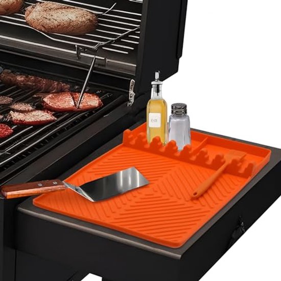 Vuurvaste Grillmat, Glasvezel Van Siliconen, Plaat, Hittebestendig Tot 650 C Beschermmat Voor Vloer Barbecue En Camping 100 X 120 Cm 1011535177