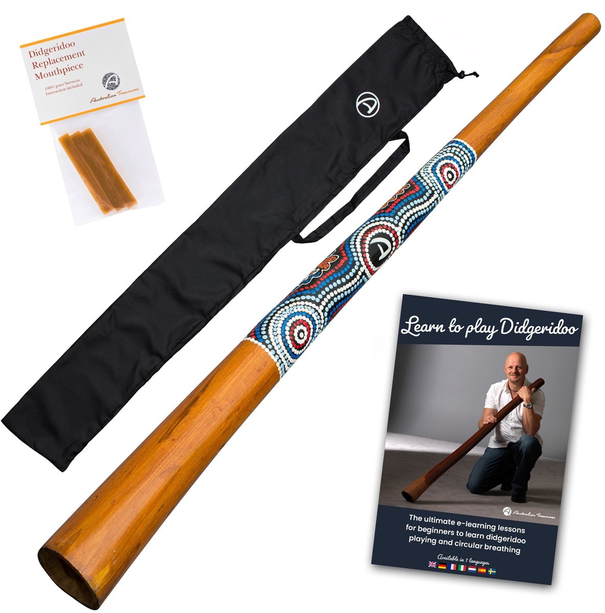 Houten Didgeridoo Starterspakket – Met Draagtas en Cursus