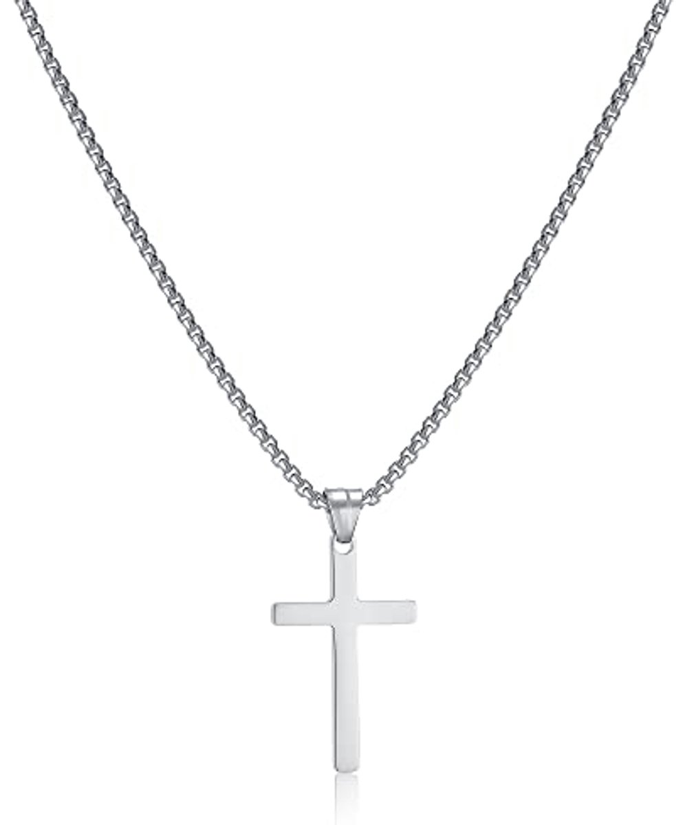 Halsketting met Kruis voor Heren - Goud-Zilver, Roestvrij Staal, Mode Sieraden