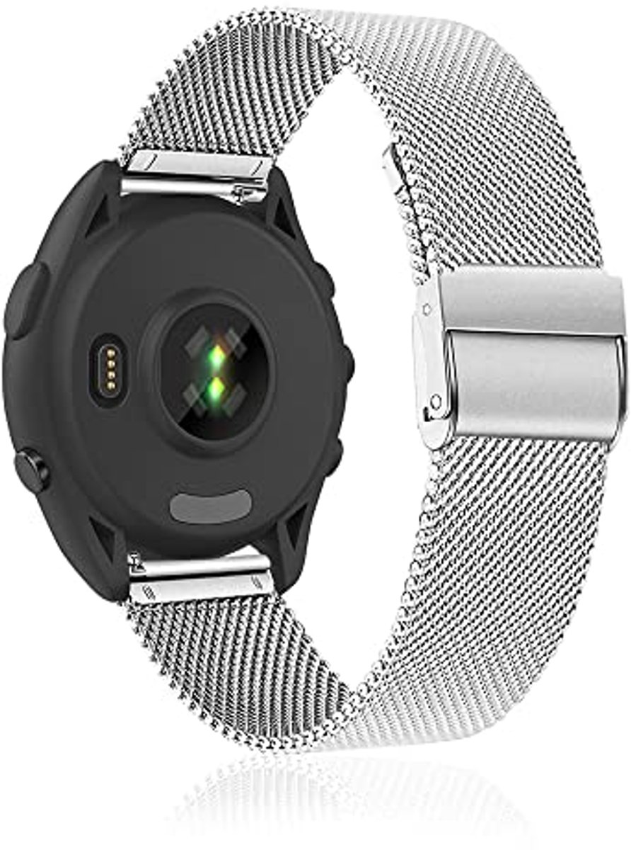 Gevlochten metalen armband voor smartwatch, compatibel met 20 mm/22 mm horloges